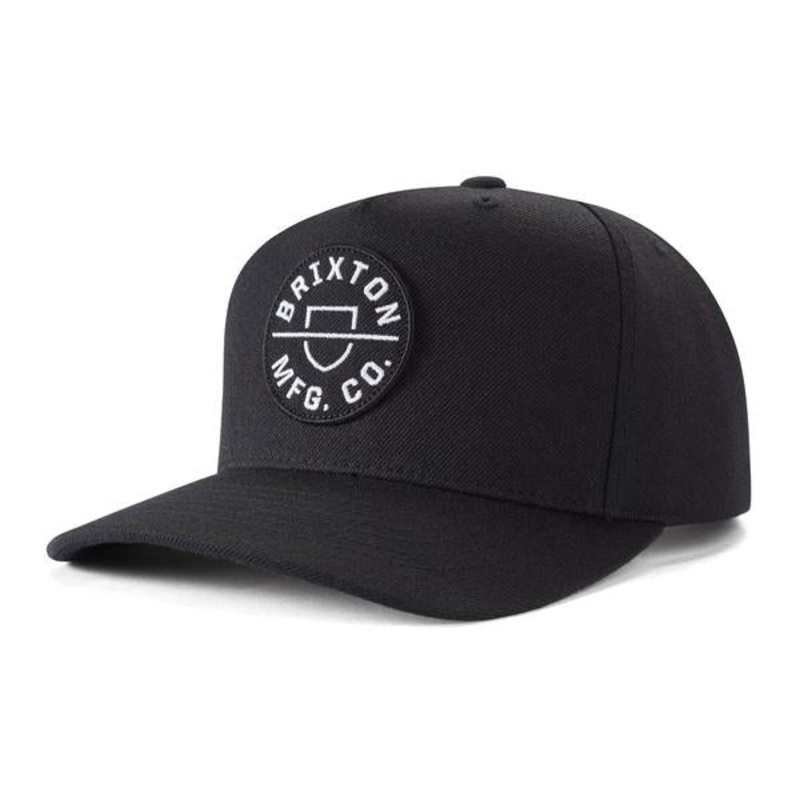 BRIXTON CREST MEDIUM PROFILE SNAPBACK BLACK