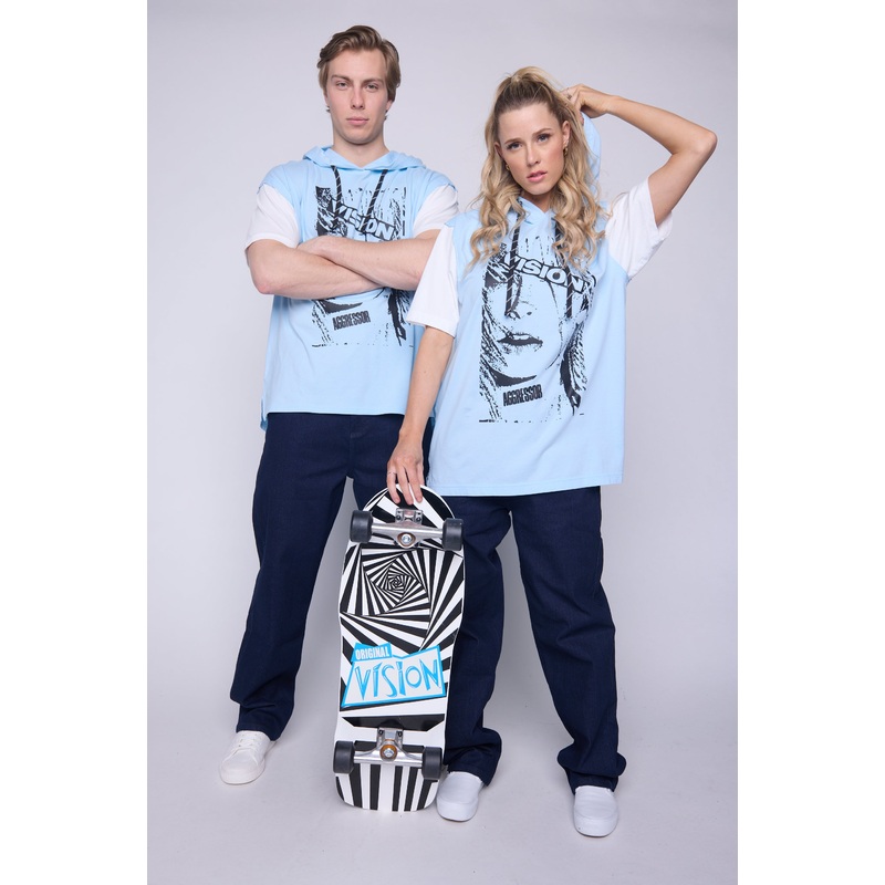 Hooded Short Sleeve Fooler – Blue Cloud S