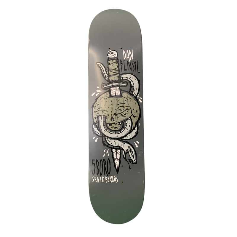 5boro Dan Pensyl Dagger Grey 7.5″ Classic Skateboard Deck