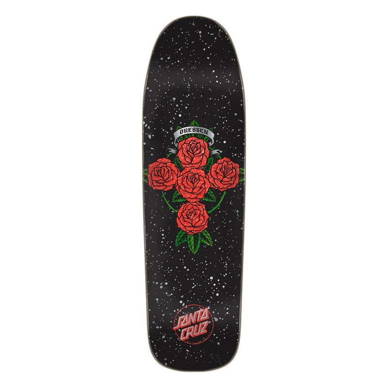 Santa Cruz Dressen Rose Cross Deck – Black/White Splatter 9.31″