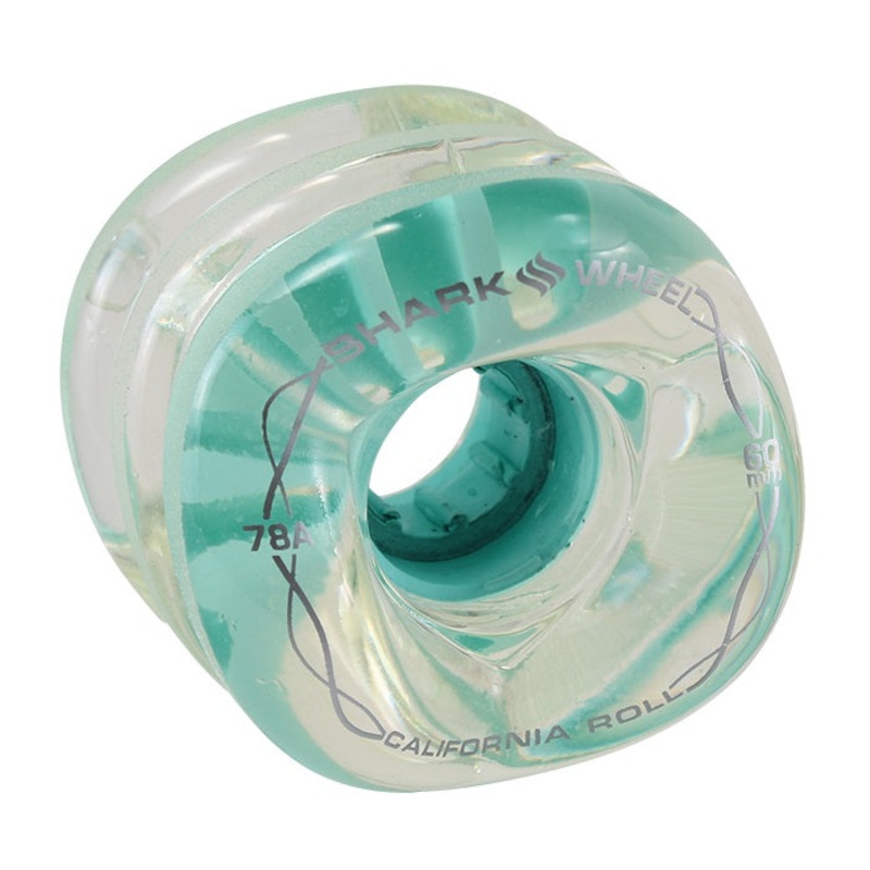 Shark Wheels California Roll 60mm 78a – Clear/Mint Hub (Set of 4)