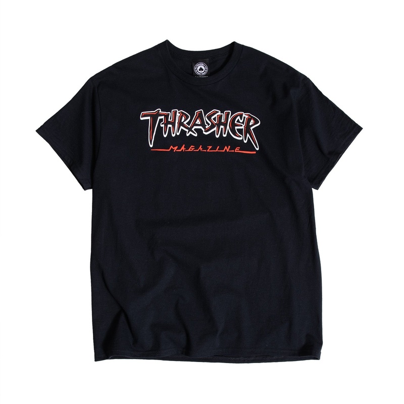 Thrasher Slash T-Shirt M Black/White/Red
