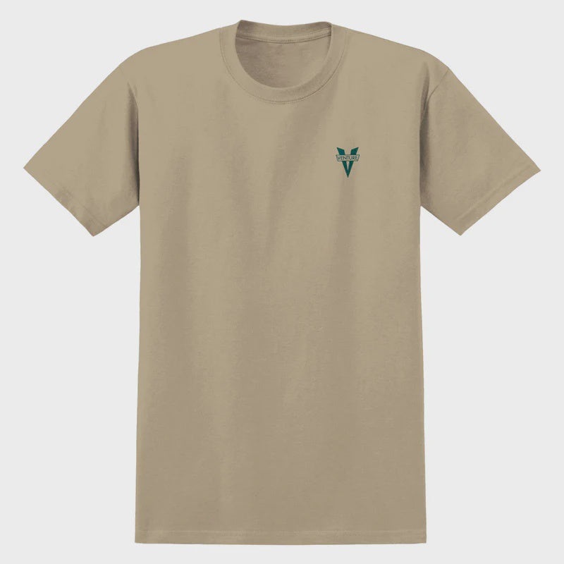 Venture Heritage Embroidered T-Shirt – Sand/Green Small
