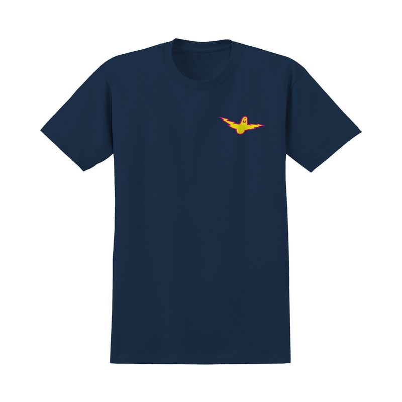 Krooked Bird Lightning T-Shirt S Navy/Yellow/Magenta