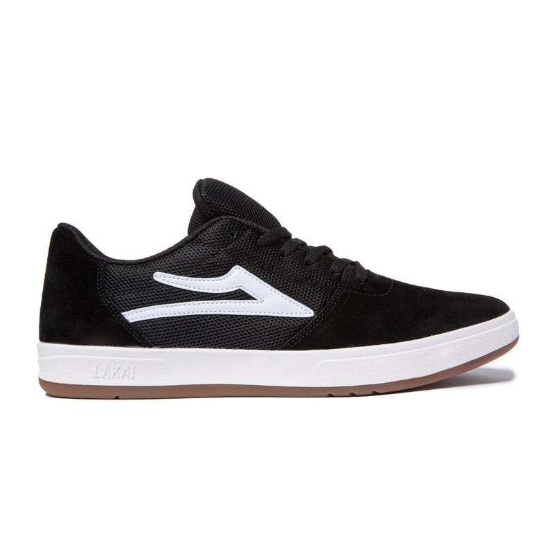 LAKAI BRIGHTON BLACK/WHITE SUEDE 9