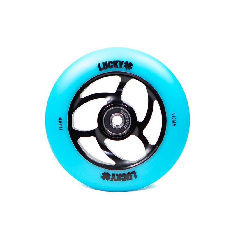 Lucky Scooter Wheel Torison 110mm – Black/Teal (Pair)