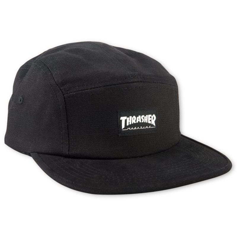 THRASHER BLACK 5 PANEL CAP BLACK