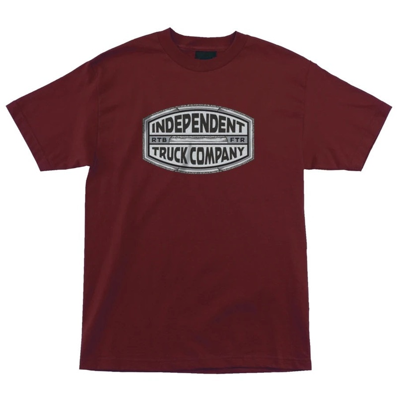 Independent ITC Curb Short Sleeve Mens T-Shirt – Burgundy M Maroon