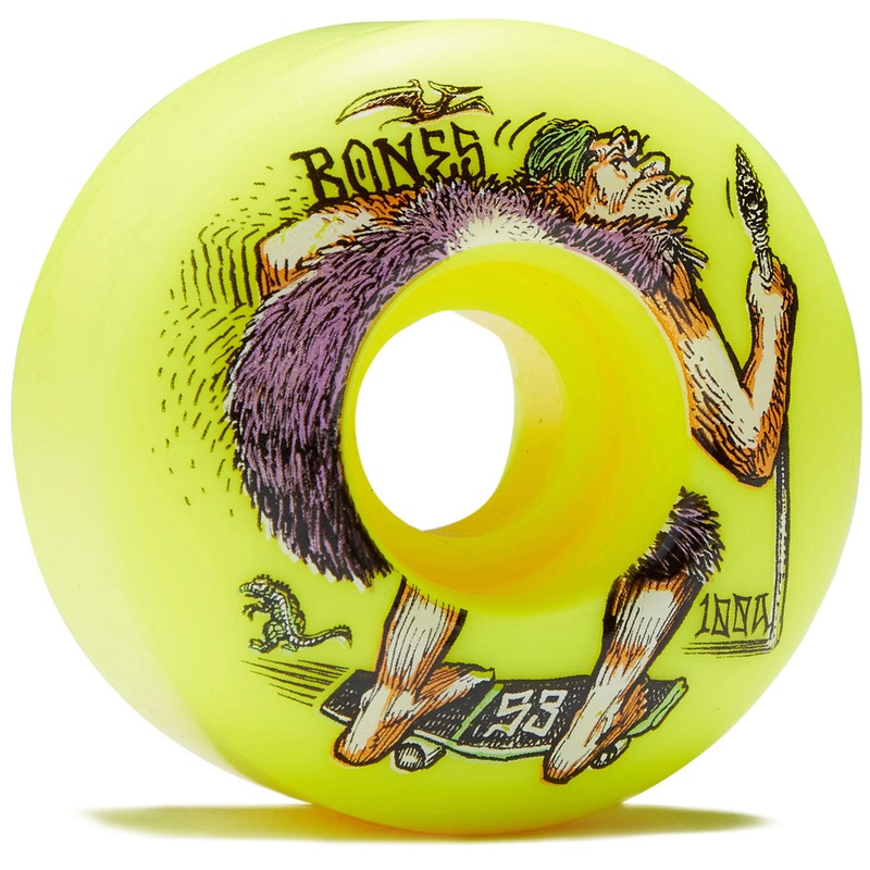 BONES WHEELS OG 100’S NEONDERTHAL V4 WIDE 100A (52MM) YELLOW 52MM