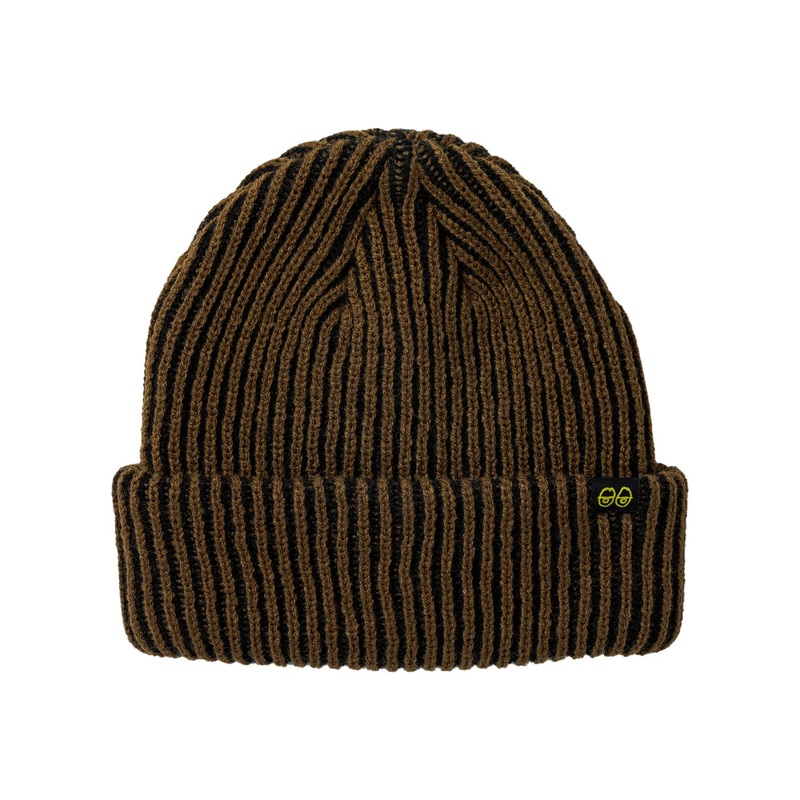 Krooked Eyes Clip Cuff Beanie O/S Brown/Black