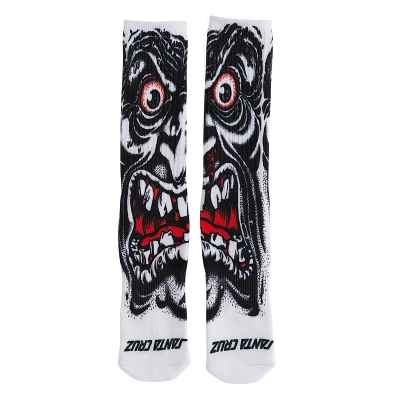 SANTA CRUZ CREW SOCKS ROSKOPP FACE WHITE