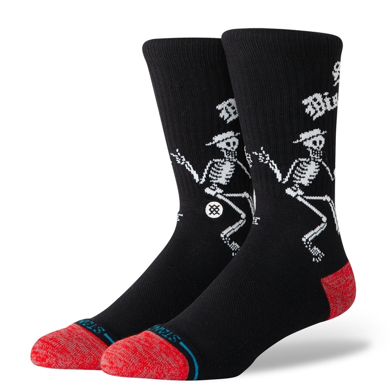 STANCE SOCKS SKELLY DANCING CREW BLACK LARGE
