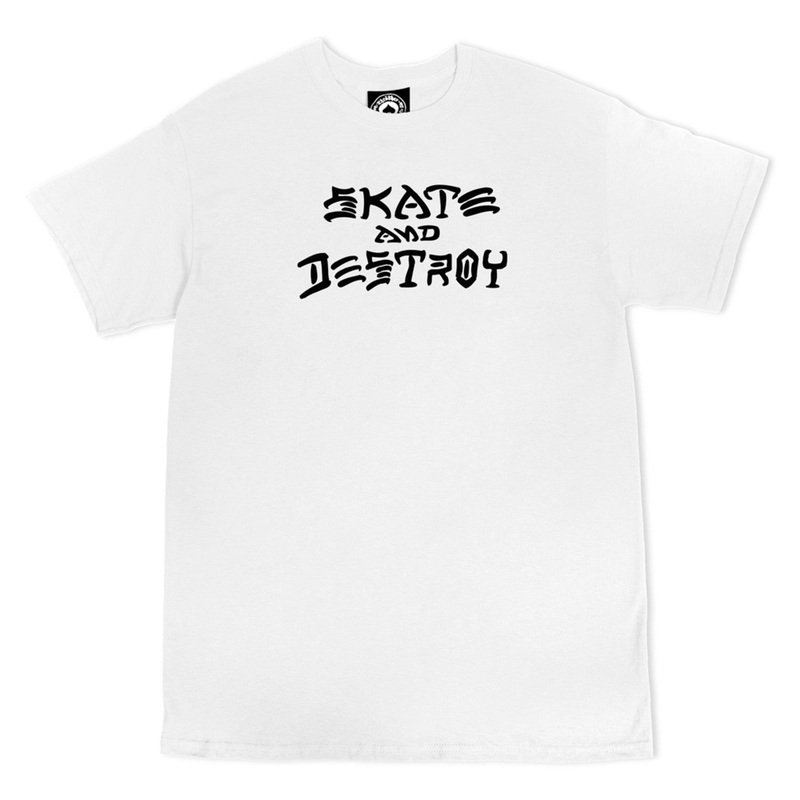 THRASHER SKATE AND DESTROY T-SHIRT WHITE SMALL