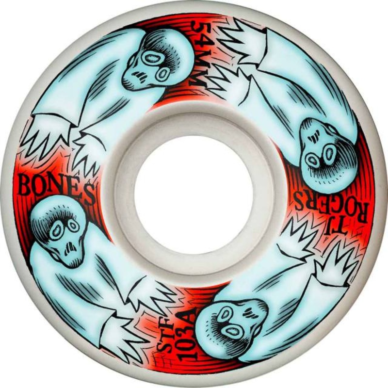 Bones STF Rogers Whirling Specters V3 Slims 54mm 103a Wheels – White (Set of 4)