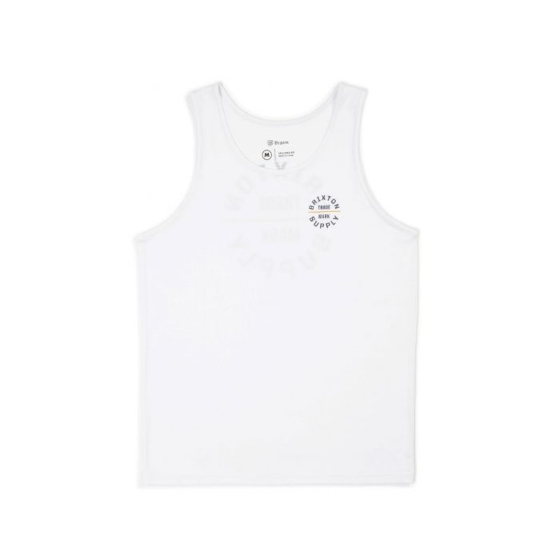 BRIXTON OATH V TANK – WHITE/YELLOW MED