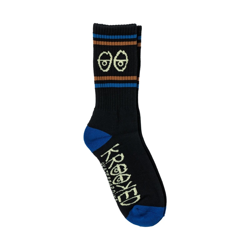 Krooked Eyes Socks O/S Black/Blue/Brown