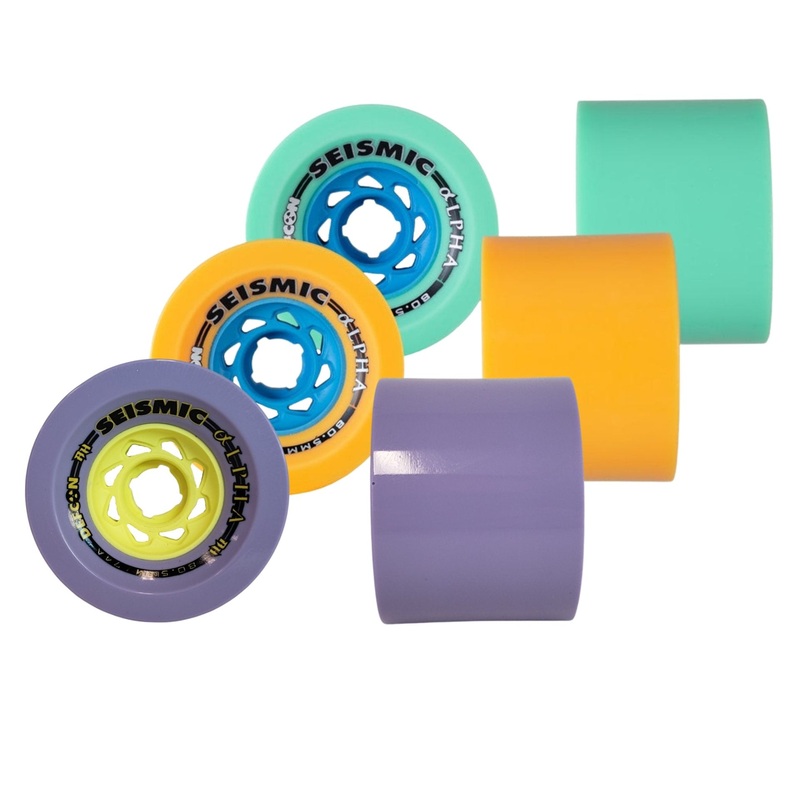 Seismic: 80.5mm Alpha Race DEFCON Longboard Skateboard Wheels 74a Plum Defcon