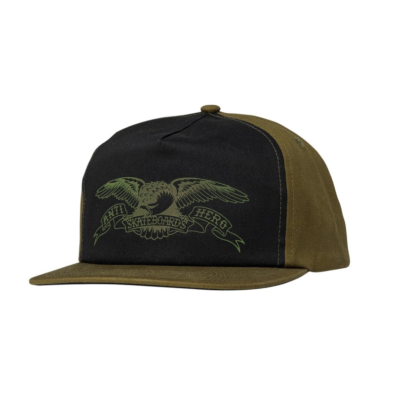 Antihero Basic Eagle Snapback Hat O/S Olive/Black