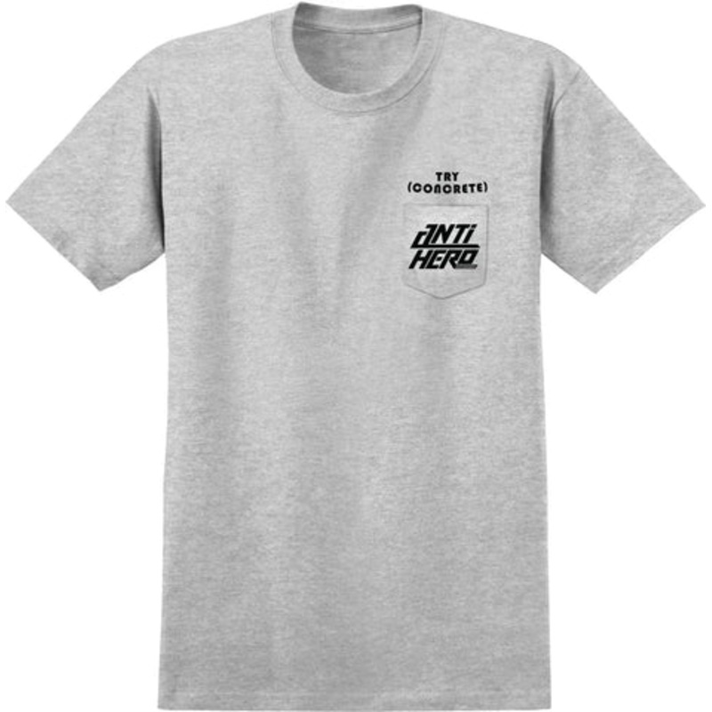 ANTIHERO TRY CONCRETE POCKET T-SHIRT ATHLETIC HEATHER SMALL