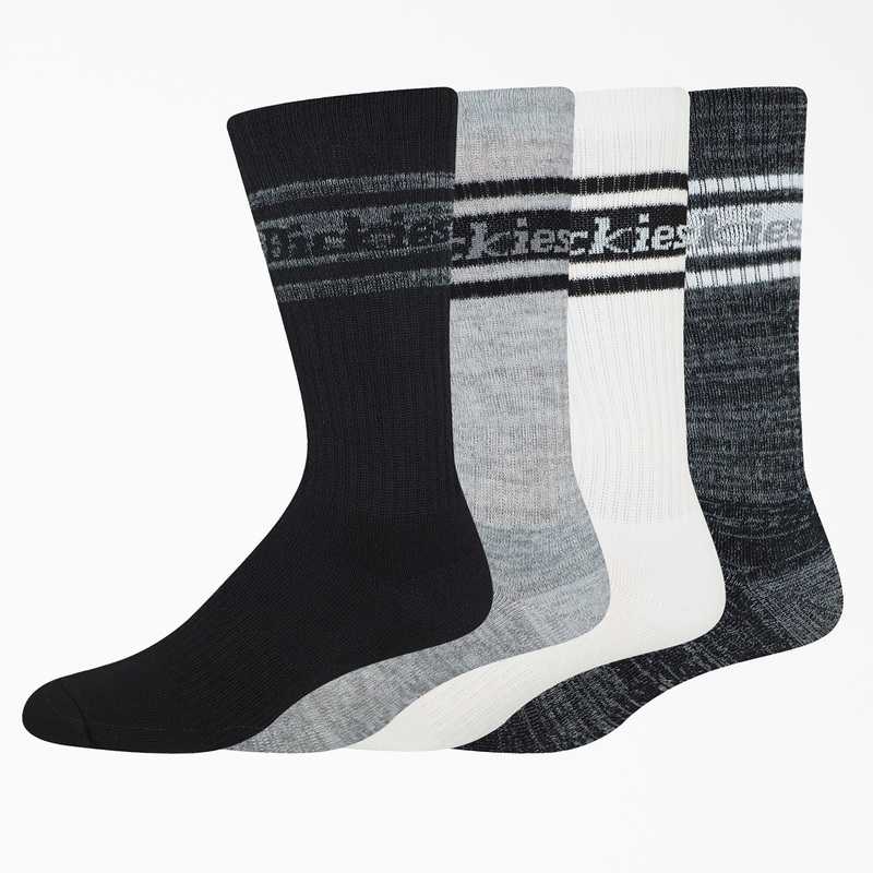 Dickies 4-Pack Skate Rugby Strip Crew Socks – Multi/Grey (MSG)