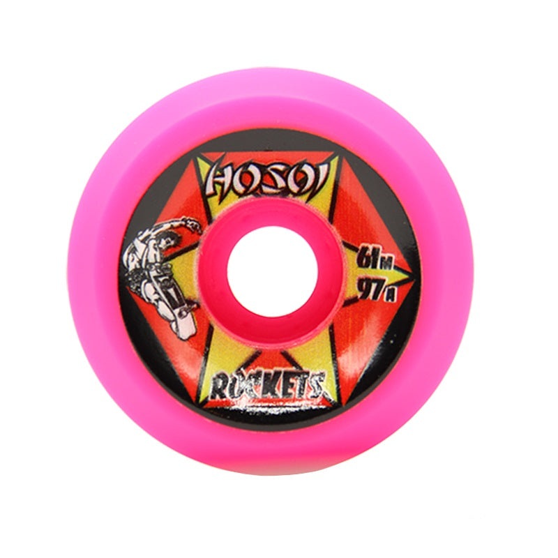 Hosoi Rockets Wheels 61mm 97a – Pink (Set of 4)