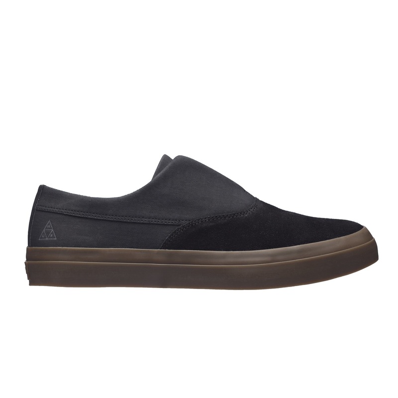 Huf Shoes Dylan Slip On – Black/Dark Gum 4 Black