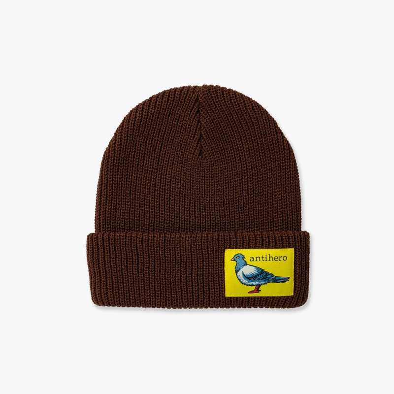 Lil Pigeon Beanie (Brown/Yellow)