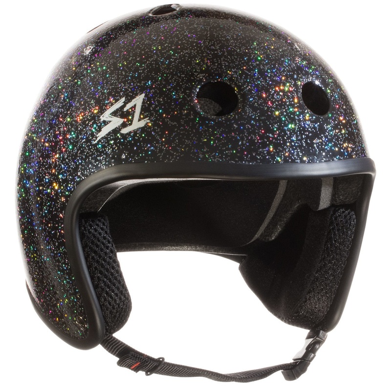 S1 Retro Lifer Helmet – Black Gloss Glitter X-Small (20.5″) Black