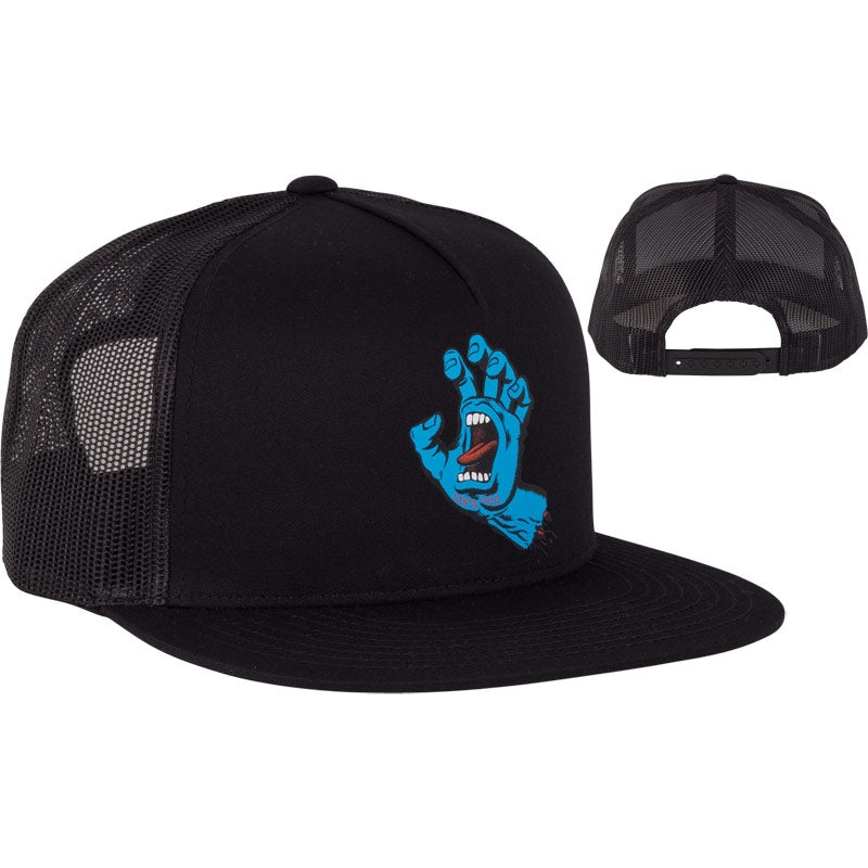 SANTA CRUZ TRUCKER HAT SCREAMING HAND FRONT BLACK