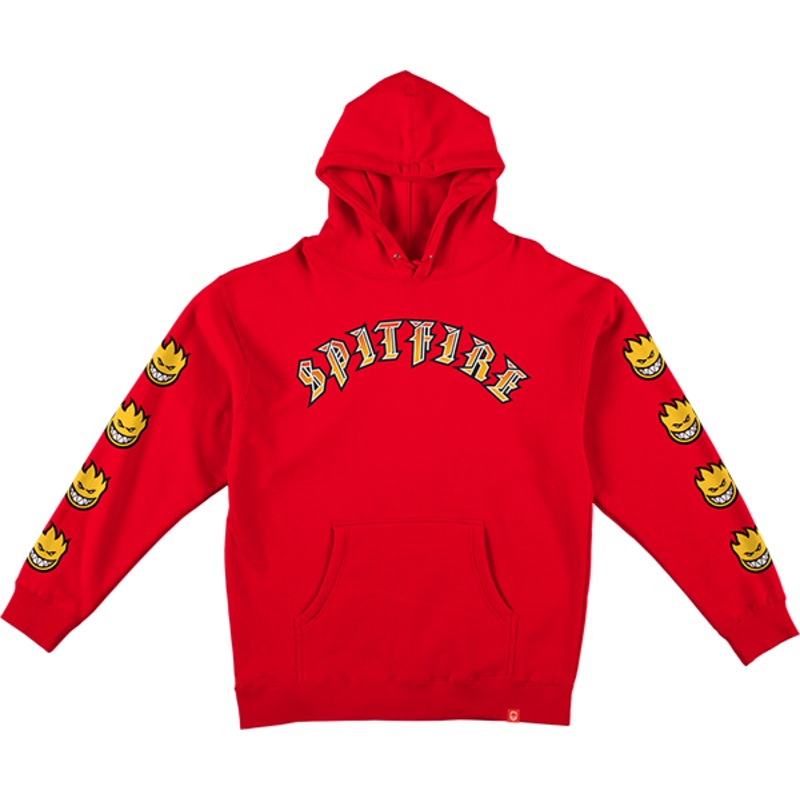 SF OLD E BH FILL SLEEVE HD/SWT SCARLET/GOLD M