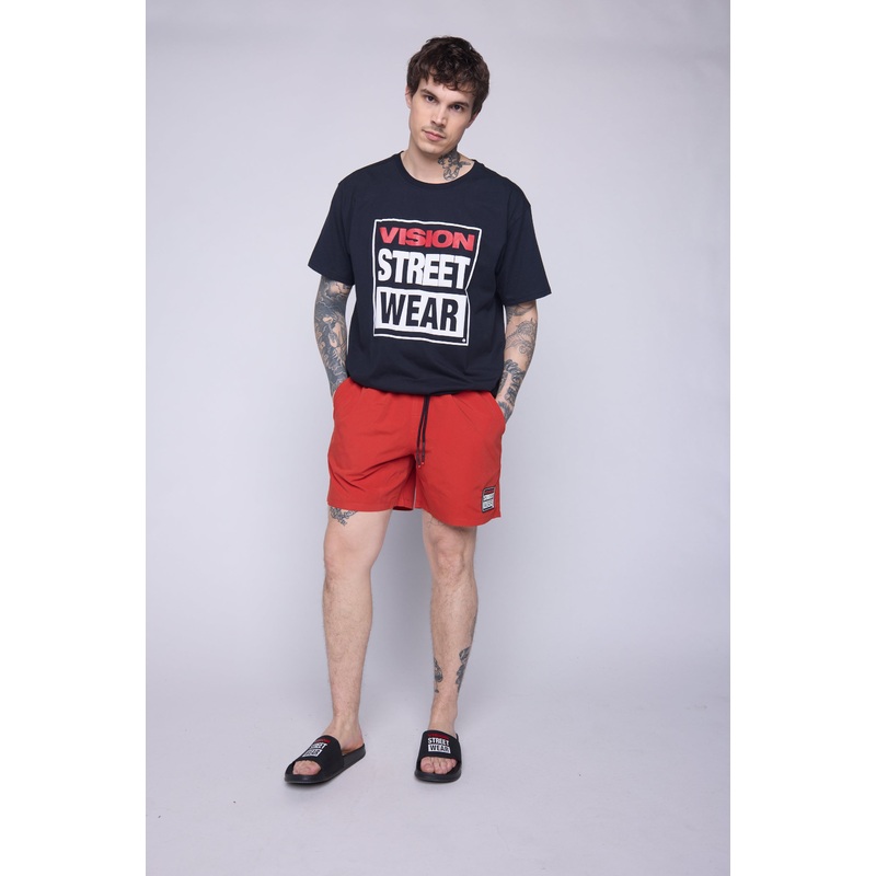 Solid Swim Shorts – Red XS