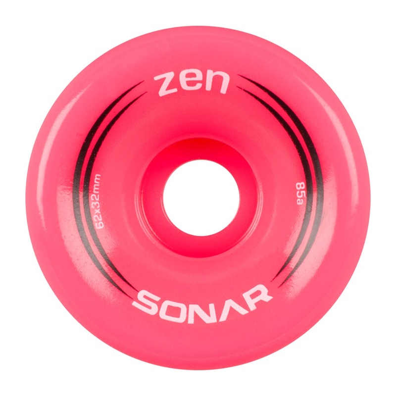 Sonar Zen Roller Skate Wheels 62mm 85a – Pink (4 Pack)