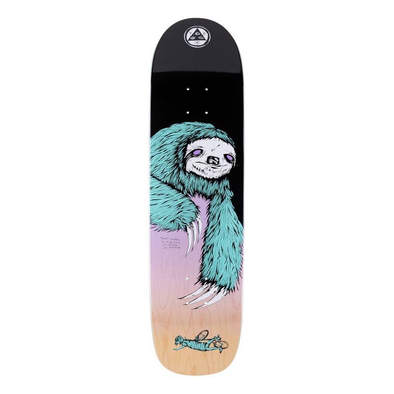WELCOME DECK – SLOTH ON SON OF PLANCHETTE – BLACK/LAVENDER (8.38″) 8.38″