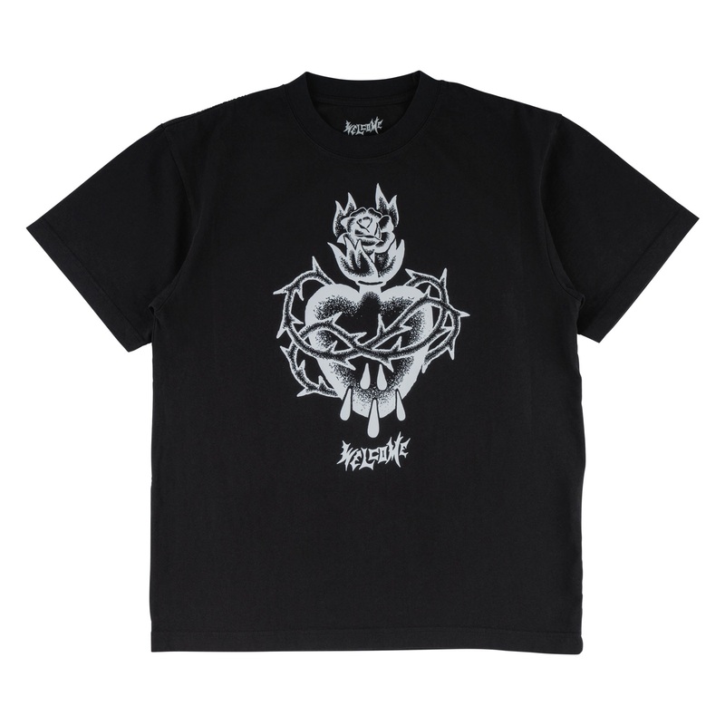 Hallowed Printed Boxy Garment-Dyed Tee – Black Small