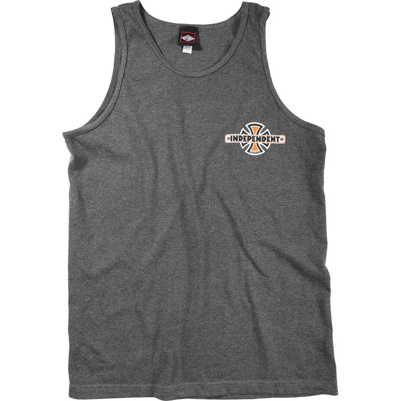 INDEPENDENT TANK TOP VINTAGE BAR CROSS CHARCOAL HEATHER SMALL
