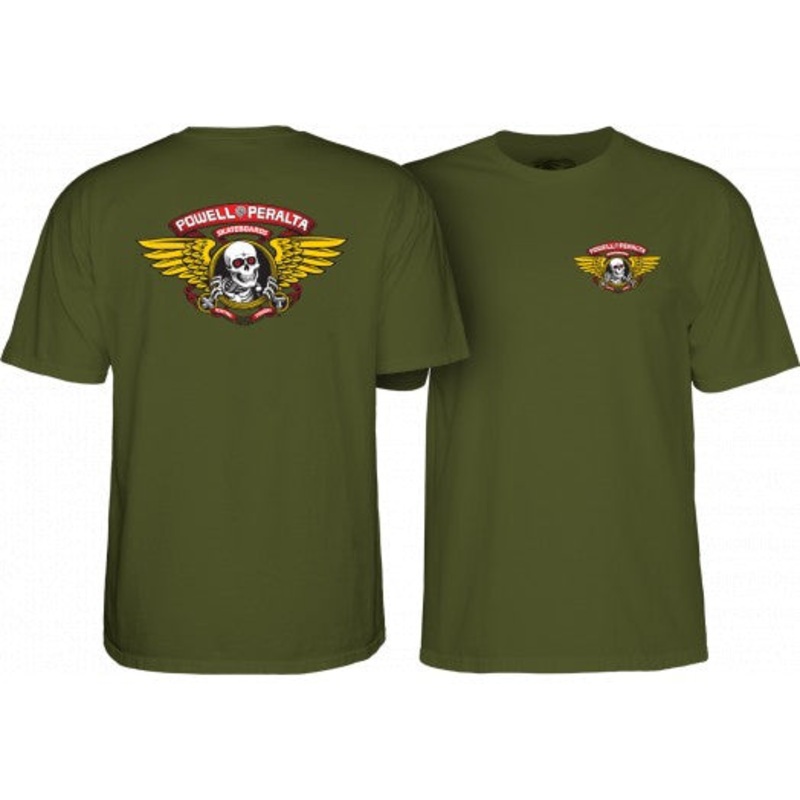 POWELL-PERALTA S/S WINGED RIPPER T-SHIRT MILITARY GREEN SMALL