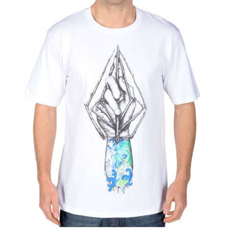 Volcom Tee Sticks Hands Stones – Slate Blue White