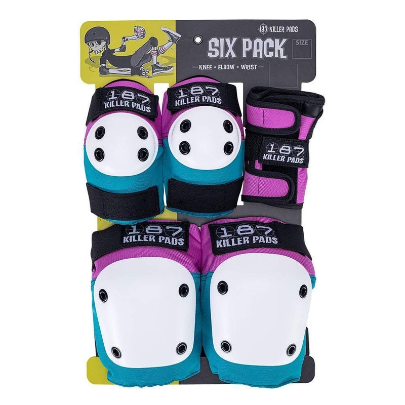 187 Adult Six Pack Pad Set – Pink/Teal X-Small