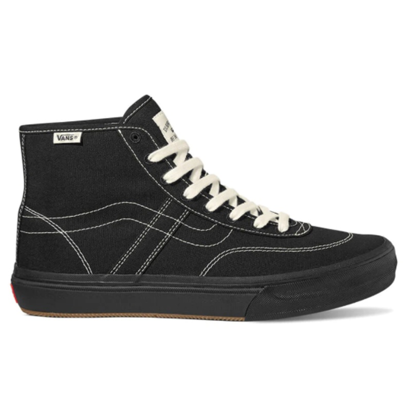 Vans Crockett High Decon Canvas Shoe – Black/Black/White 7.0 US