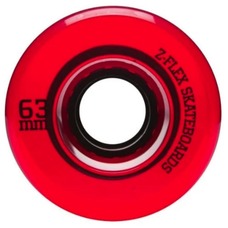 Z-Flex Red Translucent 63mm 83A Cruiser Wheels
