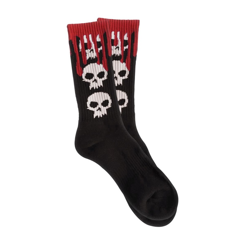 ZERO 3 SKULL BLOOD SOCKS – BLACK