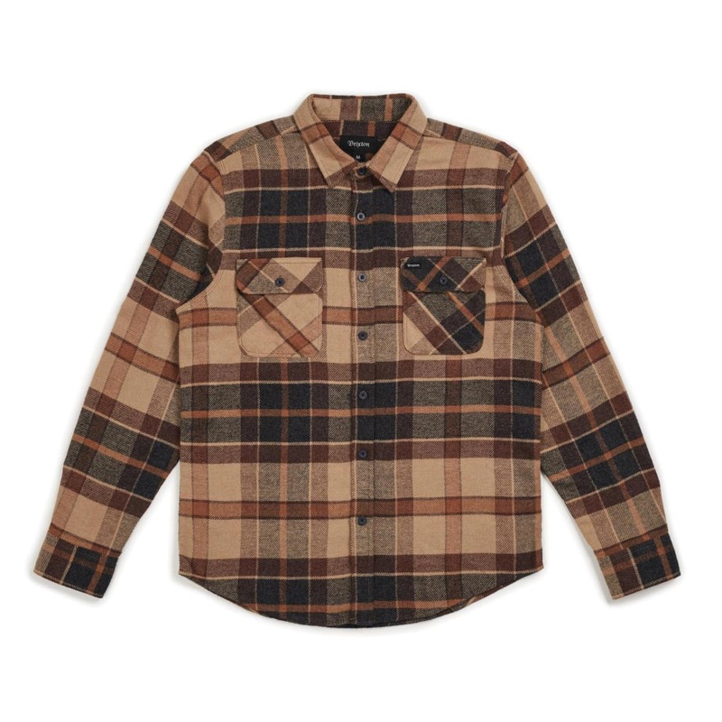 BOWERY L/S FLANNEL CREAM/COPPER MED