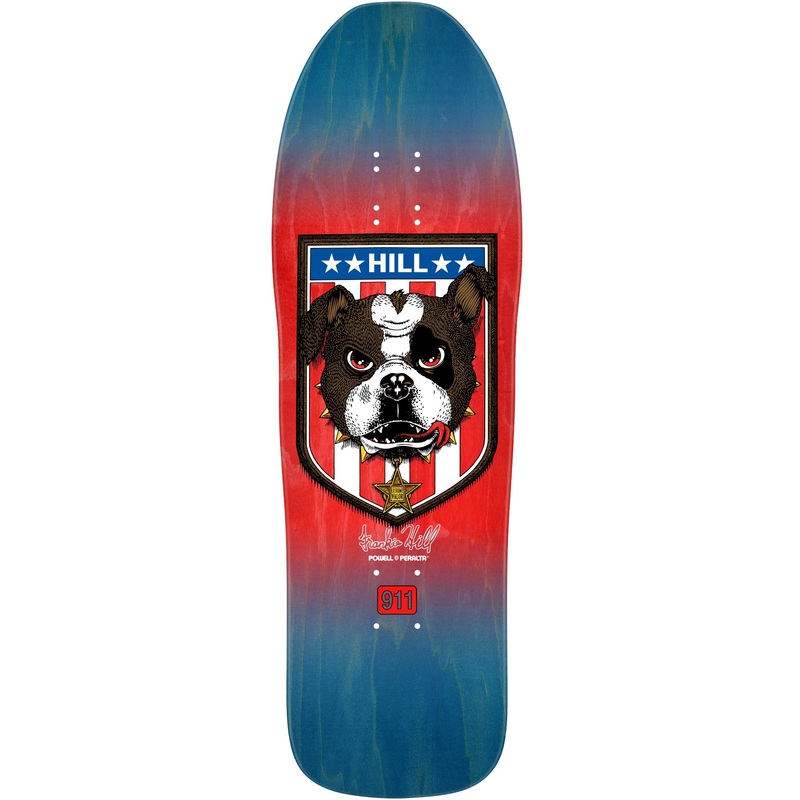 Powell Peralta Frankie Hill Bulldog Reissue Skateboard Deck – 10 Blue/Red fade **PRE-ORDER**