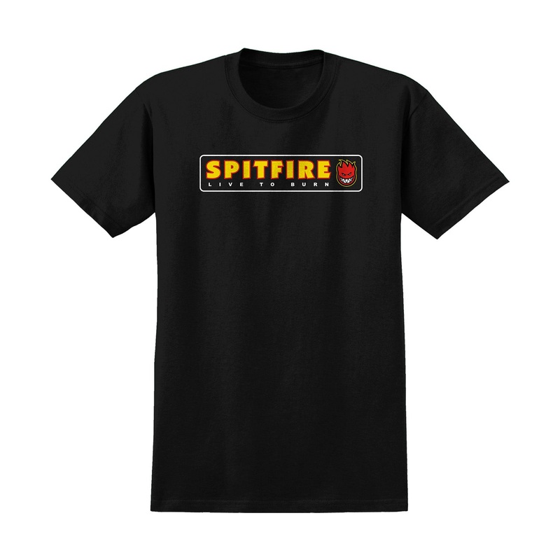 Spitfire Live to Burn T-Shirt XS Black