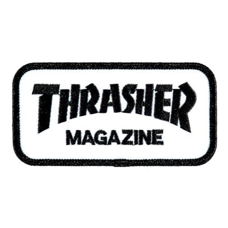 Thrasher Logo Patch – Black/White