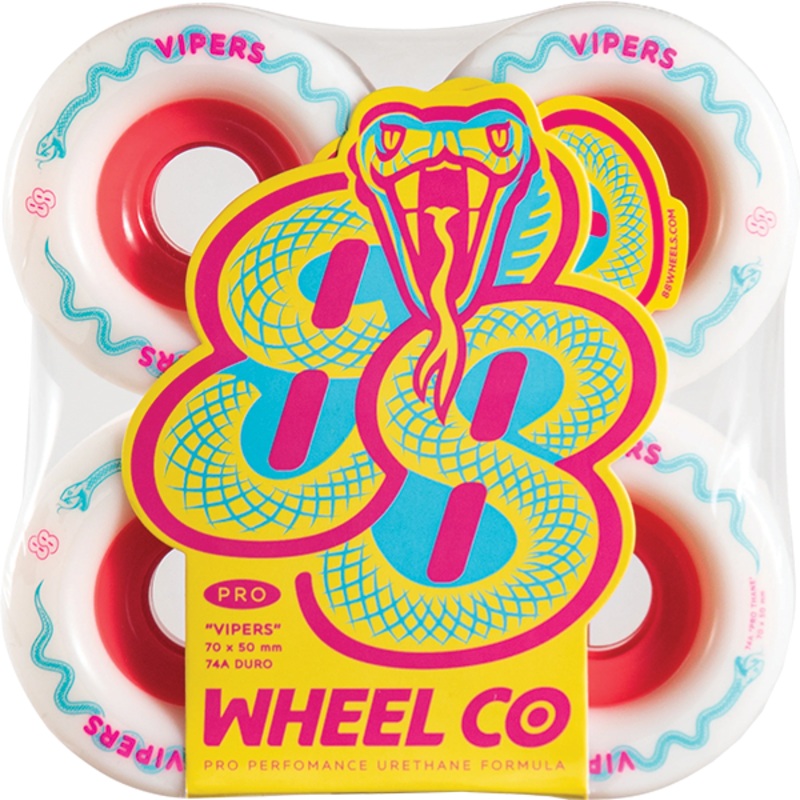 88 WHEELS VIPER PRO FREERIDE WHITE 70mm 74A