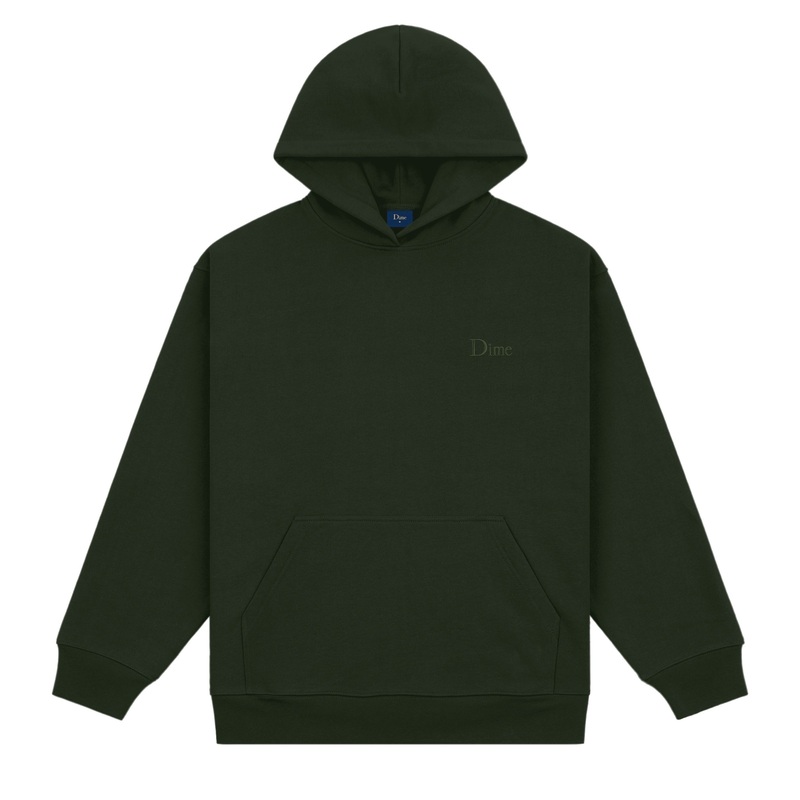 Dime Classic Small Logo Hooded Sweater – Forest Green Small