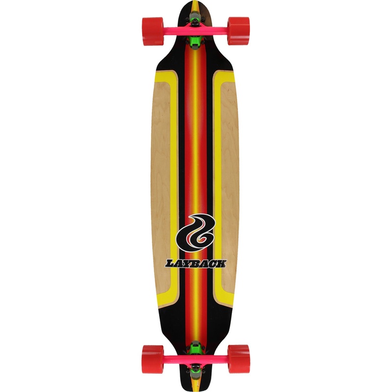 Layback Finish Line Bamboo DT Longboard Complete – 9.5″ Red