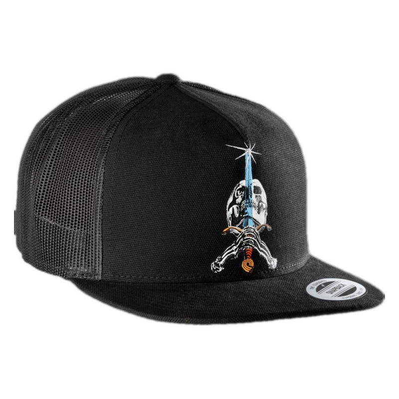 POWELL-PERALTA SKULL AND SWORD MESH SNAPBACK BLACK