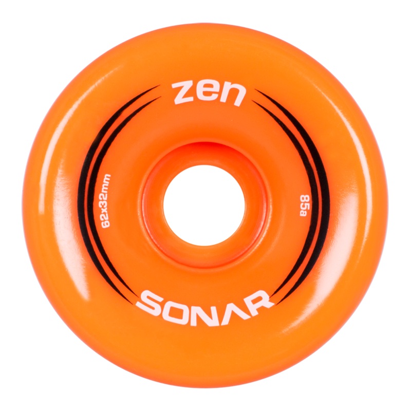 Riedell Sonar Zen 85a 62mm (Set of 4) Orange Roller Skate Wheels